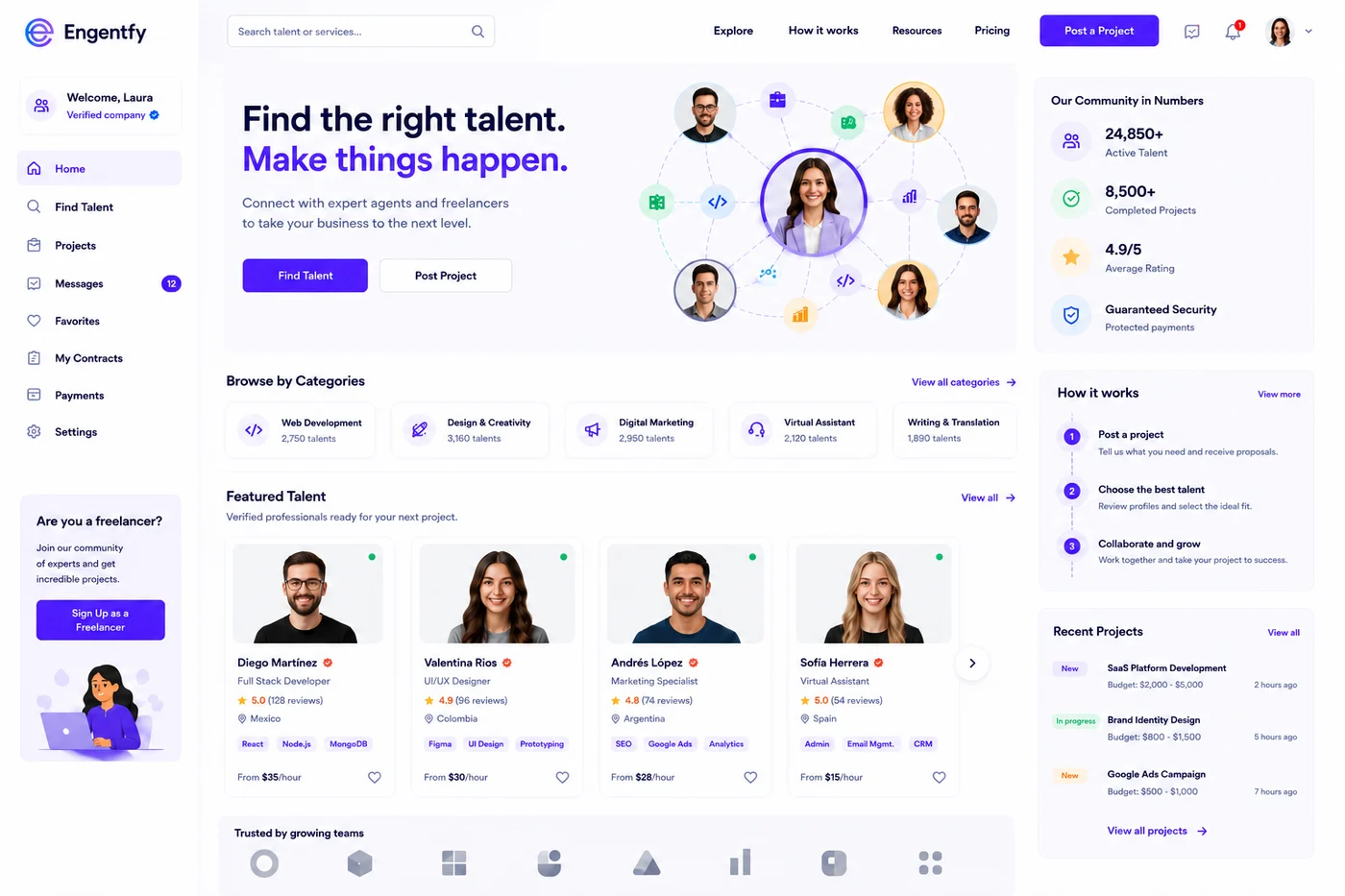 Agent & freelancer marketplace preview
