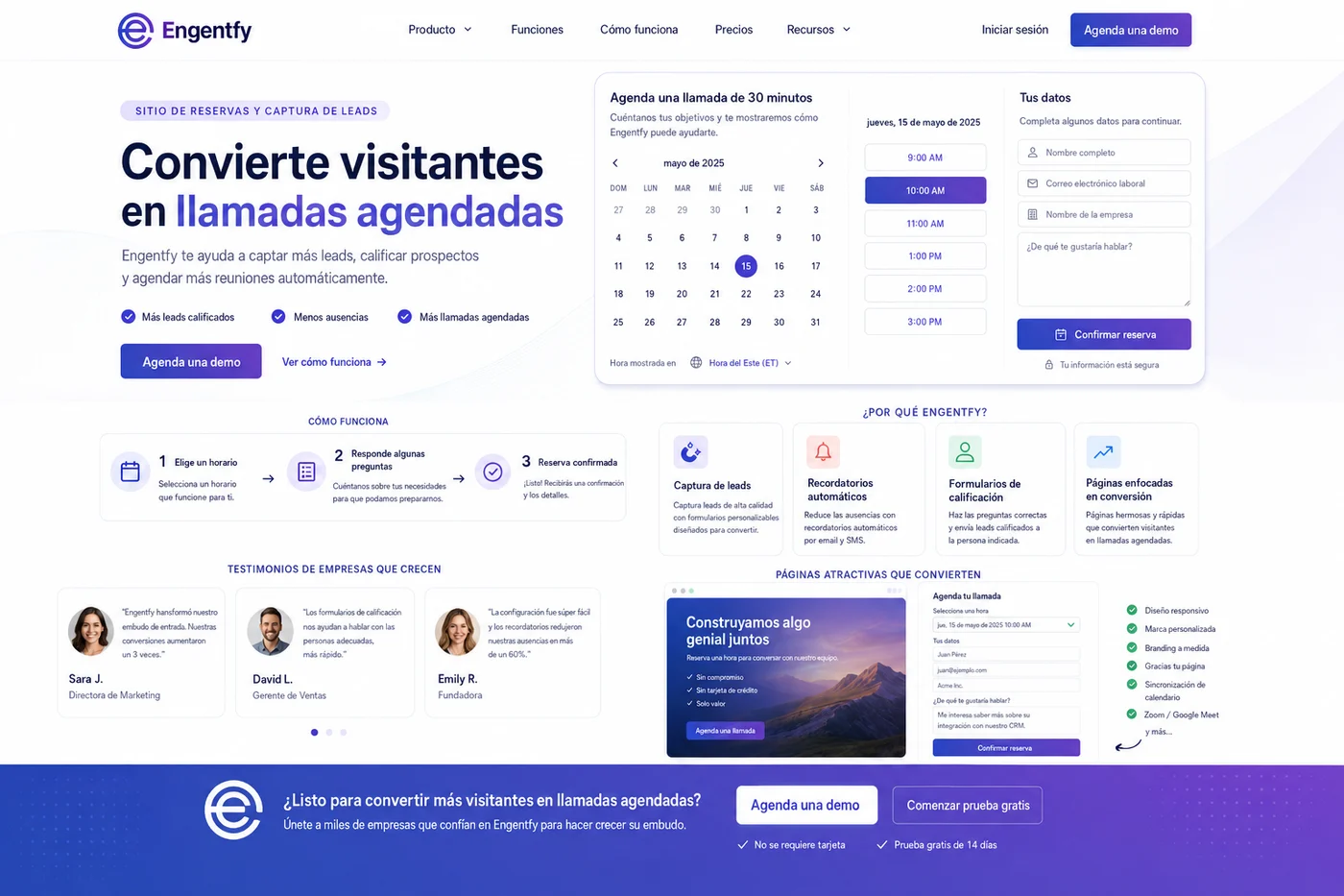 Sitio de agendado y captura de leads preview