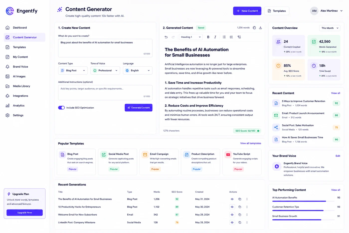 Content generator tool preview