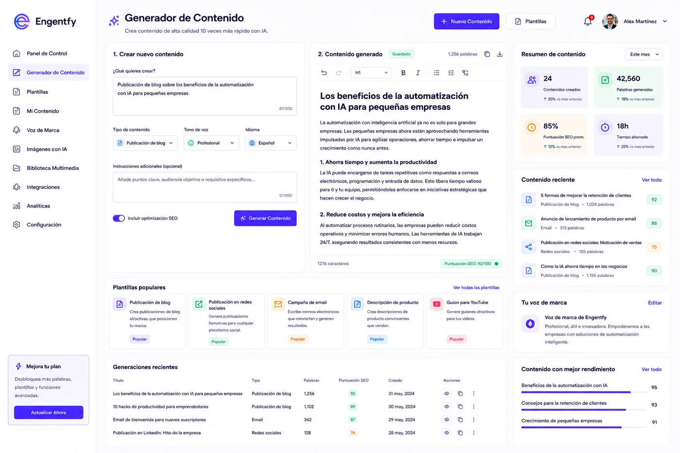 Herramienta generadora de contenido preview