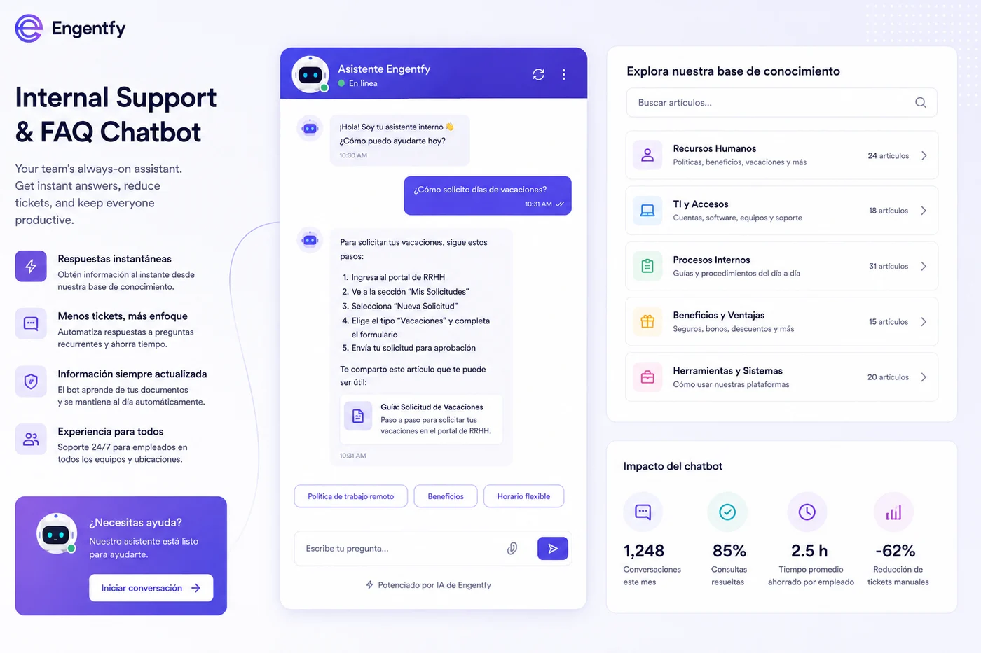 Internal support & FAQ chatbot preview