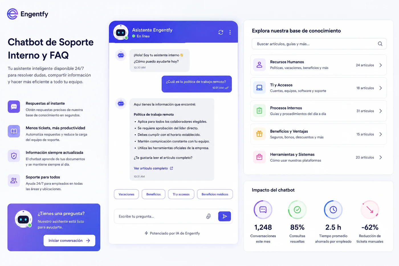 Chatbot interno de soporte y preguntas frecuentes preview