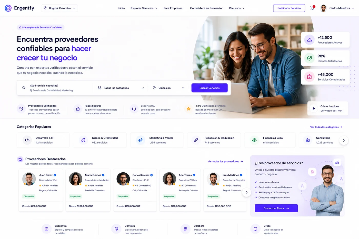 Marketplace de proveedores y servicios preview