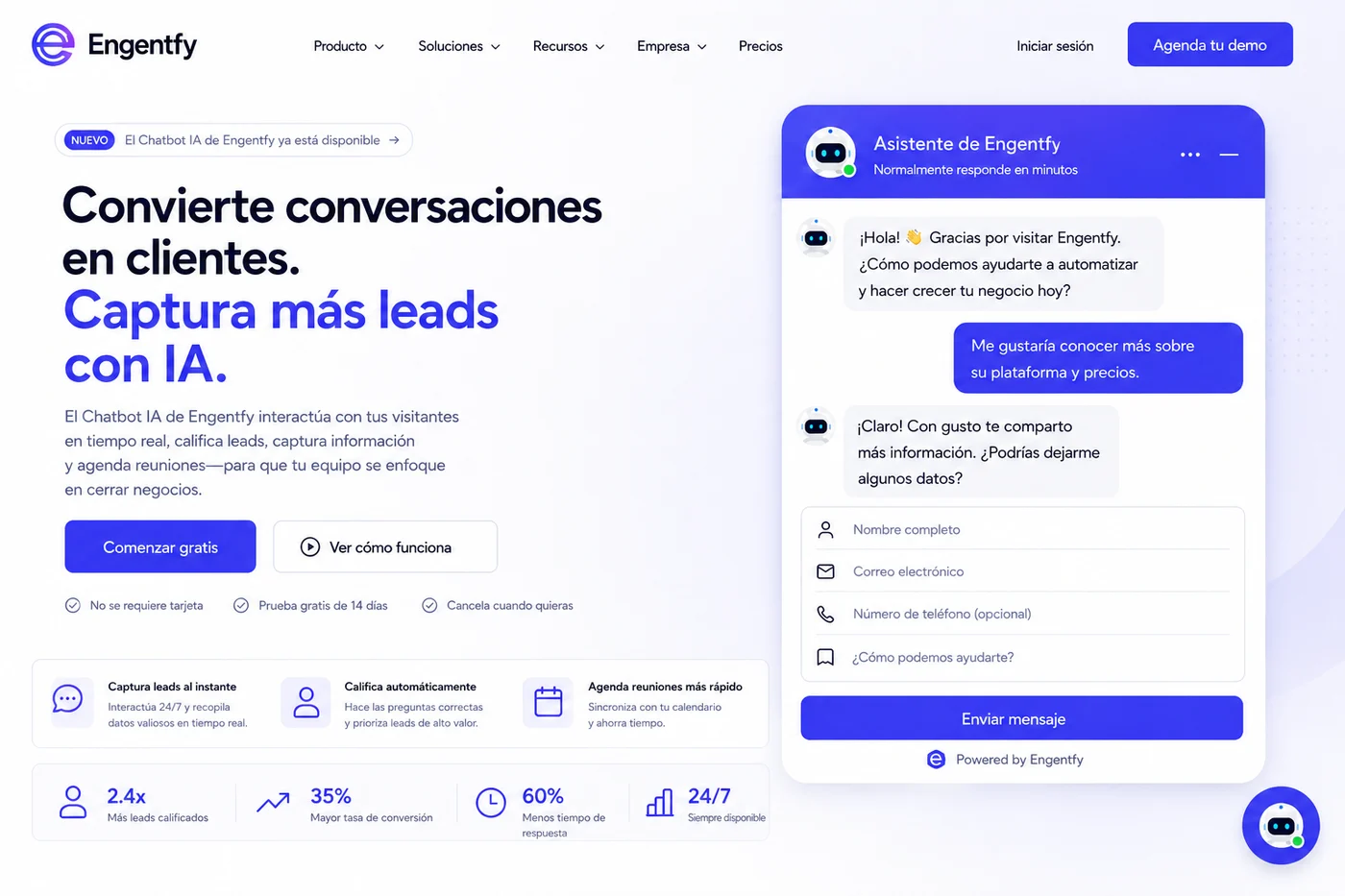 Chatbot de captura de leads para tu web preview