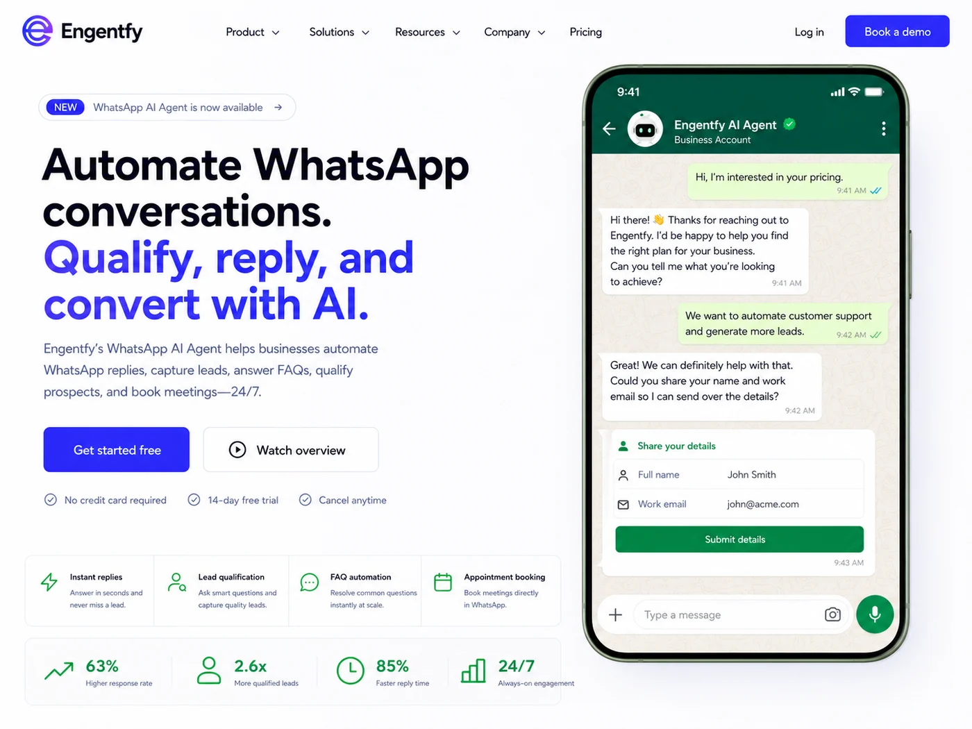 WhatsApp AI agent preview